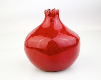 Ceramic pomegranate, Handmade ceramic interior figurine, Decorative Fruit Figurine, ceramics and pottery, chef gift, red, ceramic live