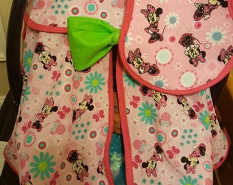 Baby carseat cover and burp cloth