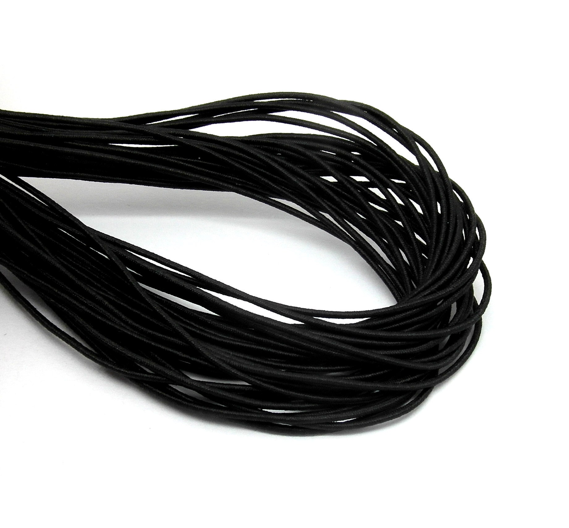 10m Black Elastic Cord 1mm Nylon Beading Stretchy Rope Etsy UK