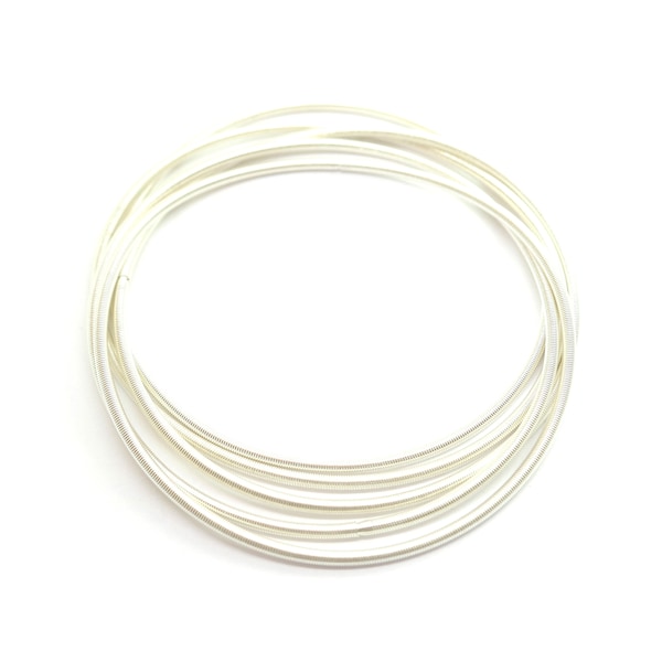 5 Silver Plated Gimp Wire - French Wire - 18cm (L) 1.8mm - Protector - P00897