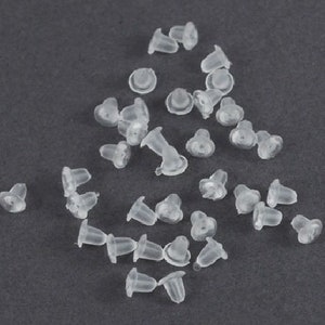 6 Mm Transparent Flexible Plastic Earring Backs, Earring Stoppers