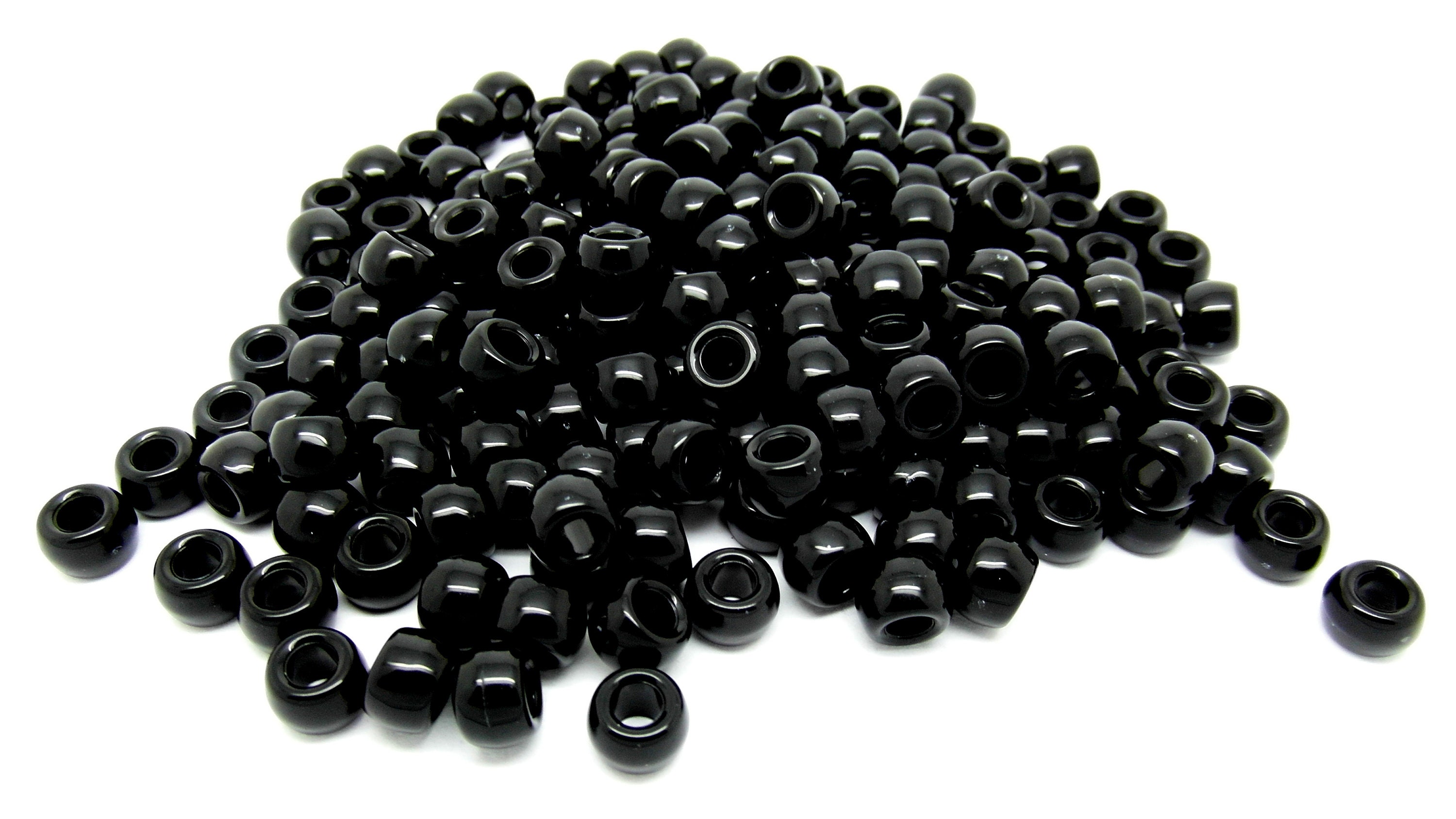 200 Resin Barrel Beads black pony Beads 8mm X 6mm - Etsy UK