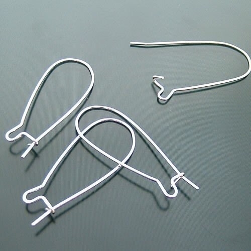 10x Stainless Steel Kidney Earring Hooks With Clasps, No Fade Silver Tone 3  Size Earring Wires, Earring Findings F284 