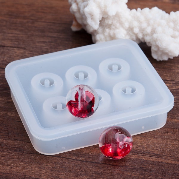 Round Resin Bead Silicone Mould 12mm With 2.5mm Hole J83532M