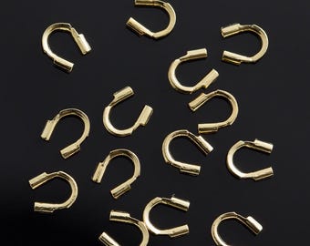 Wire Guardian & Thread Protectors - Gold Plated - 5mm x 5mm - Cord Ends - 50 Pcs