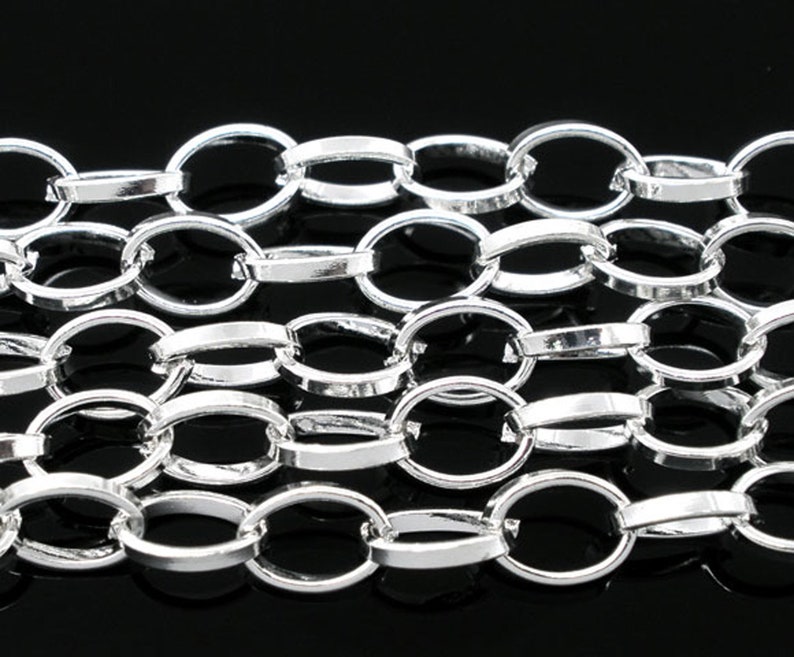 4 Metres Silver Plated Link Cable Chain Link Size 8mm X 6mm Etsy