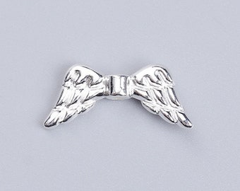 20 Angel Fairy Wing Charms - Christmas - Silver Plated - 19mm x 8mm - J97036