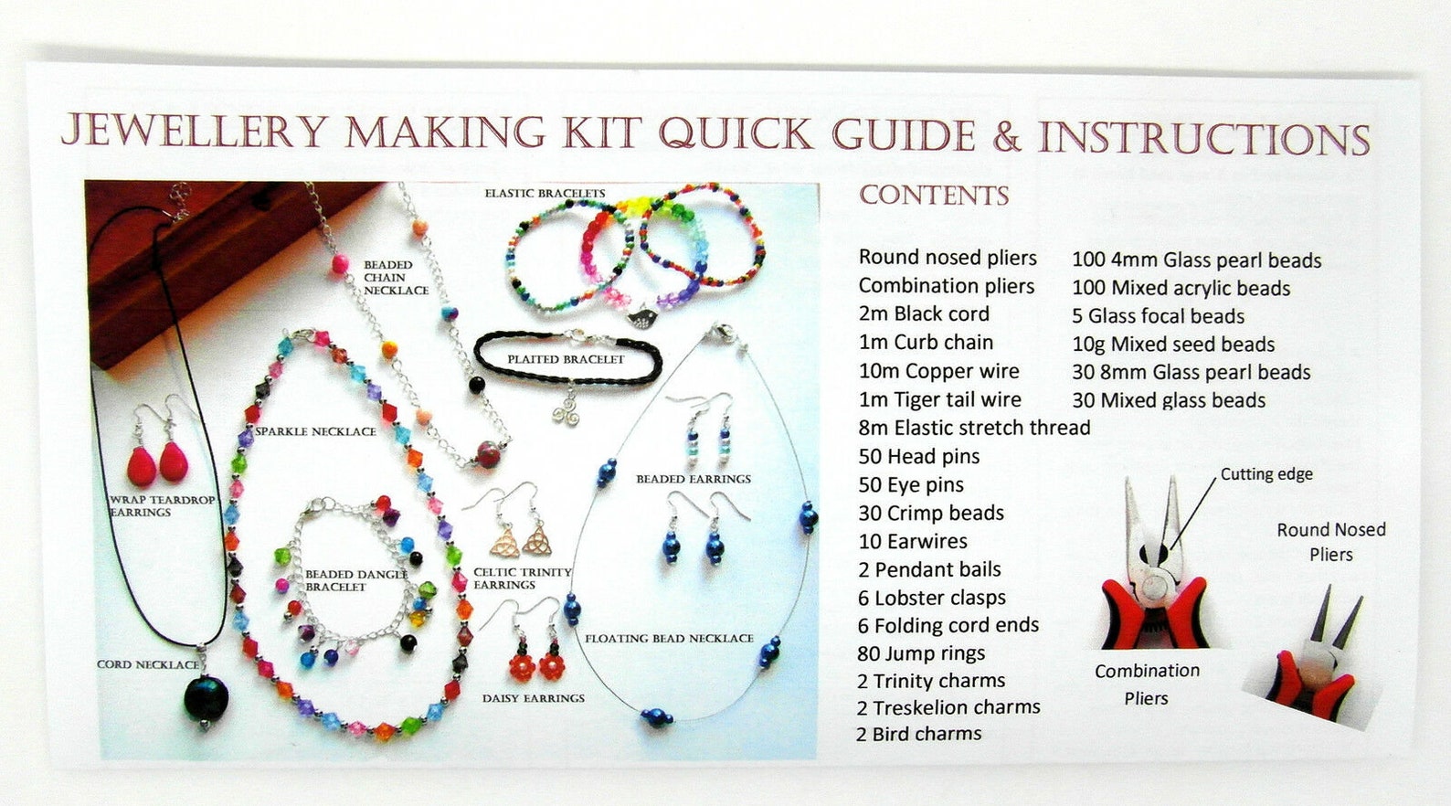 Jewellery Making Kit For Beginners Instructions Included Etsy