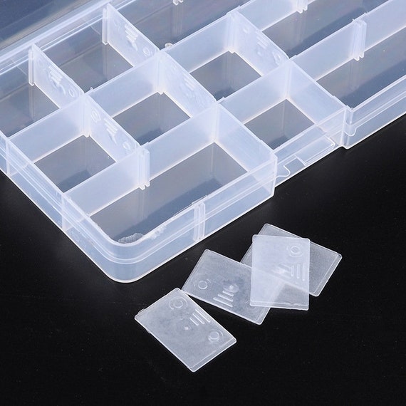 Lot de vente / 10 boîtes / Petites boîtes de rangement en plastique à 15  compartiments réglables, Boîte transparente en plastique bricolage,  Orangiseur transparent bricolage -  France