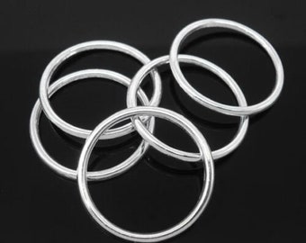 50 Closed Large Jump Rings Silver Plated 24mm Findings J04315D