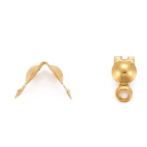 Calotte Ends - Gold Plated - 7mm x 4mm - Pack of 100 - Fits 2.4mm Crimps - Jewellery Making Findings