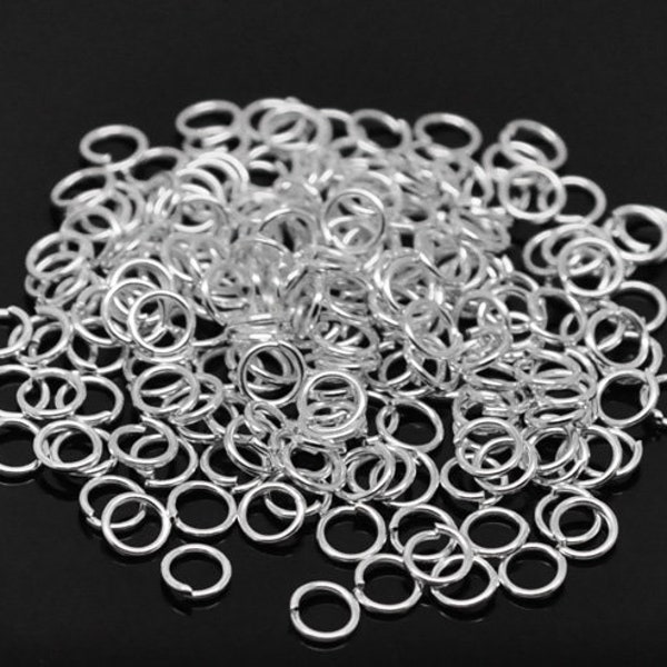 100 Jump Rings 5mm x 0.7mm 21 Gauge Silver Plated Findings J16976A