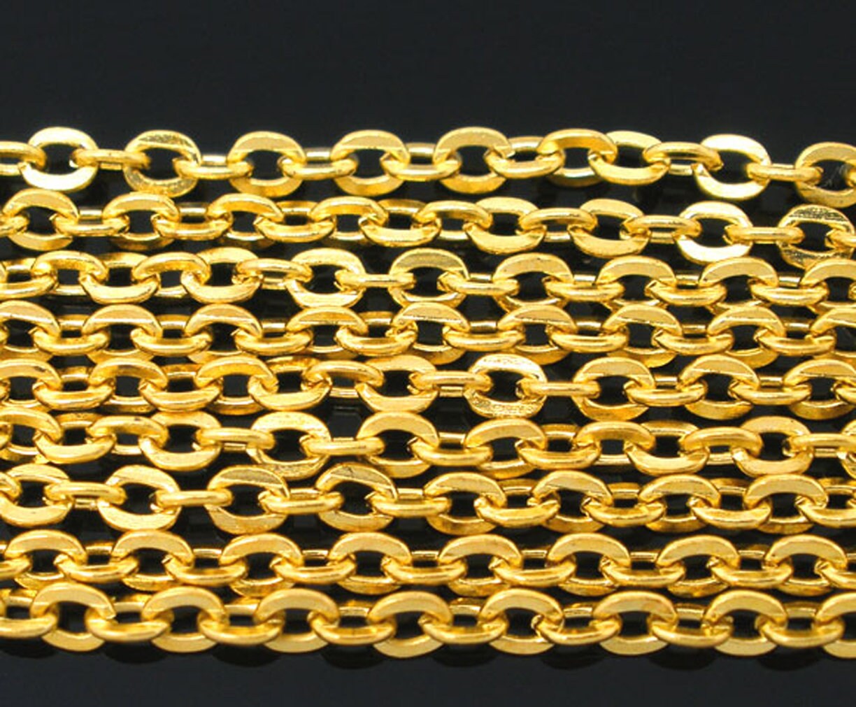 10M Cable Open Link Chain Gold Colour Plated Link Size 3mm Etsy UK