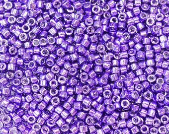 Perline di semi MIYUKI Delica da 7,2 g - 11/0 - Viola galvanizzato (430) - S0500