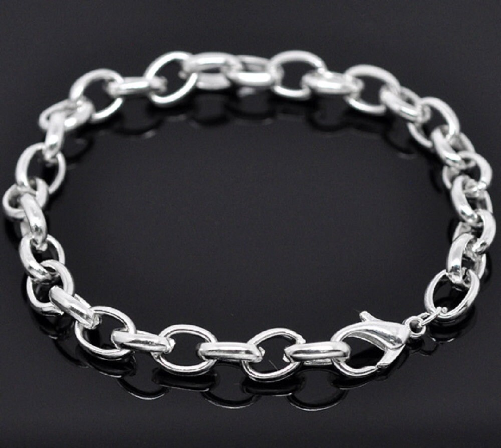 5 Charm Bracelet Chunky Link Chain 20cm Lobster Clasp 5 Charm Bracelet Chunky Link Chain 20cm Lobster Clasp