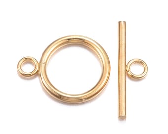 Toggle Clasps - Gold - 304 Stainless Steel - 21mm x 23mm Findings - Set of 5 - Jewellery Making Findings