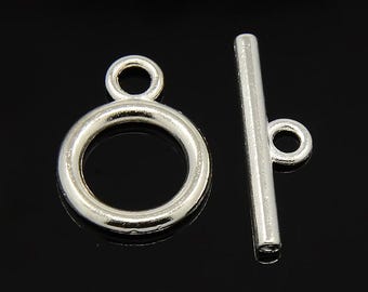 Toggle Clasps Sets Plain 5pcs Silver Plated 19mm x 22mm Jewellery Components