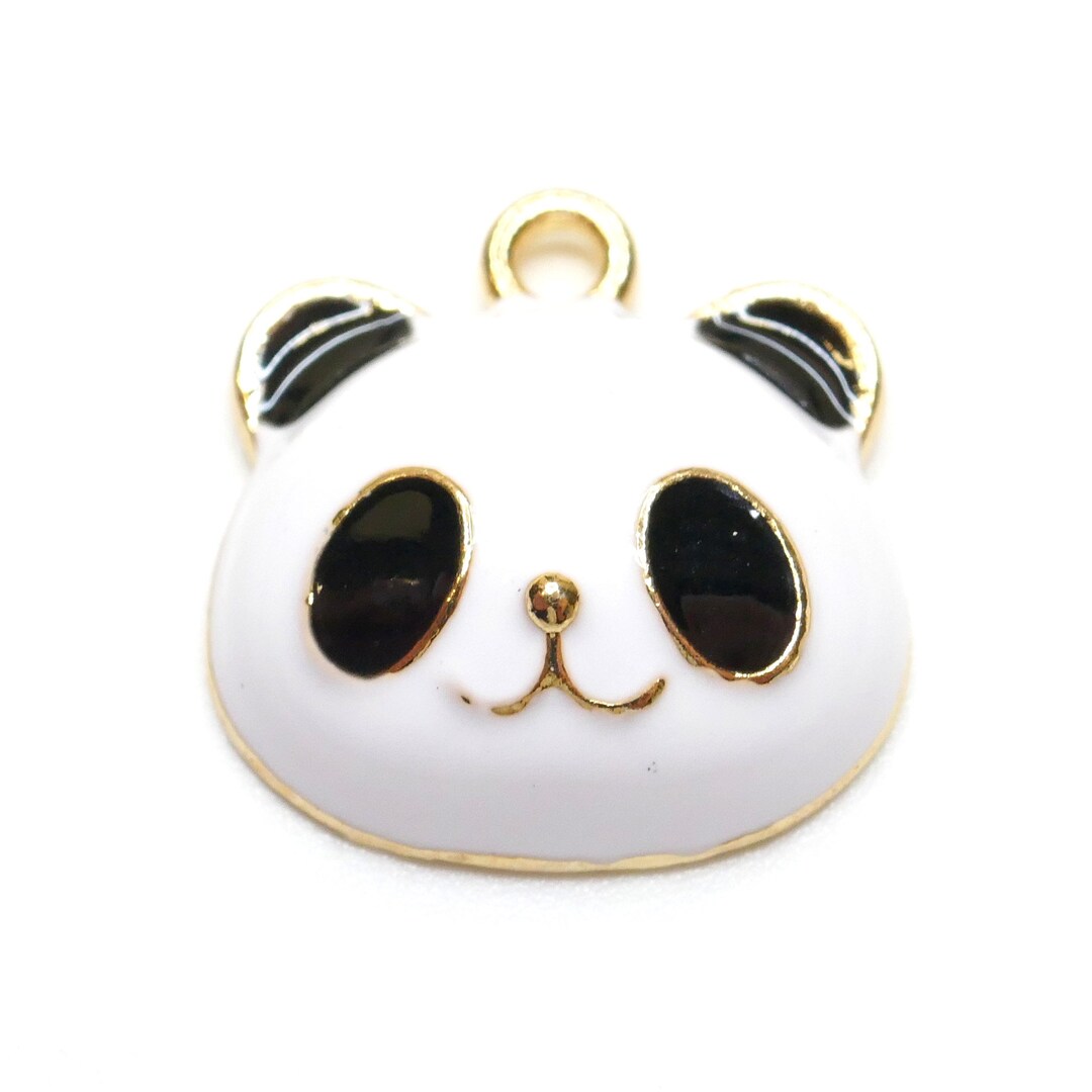 人気カラーの Charms Panda 5 - 17mm X 17.5mm - Plated Gold & Enamel アクセサリー