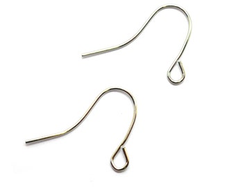 100 (50 Pairs) Earring Hooks Shepherds Crook Wires Antique Silver Tone J20525G