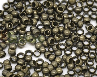 100 perles à écraser ton bronze antique 3 mm fin perles bijoux résultats J13315Y