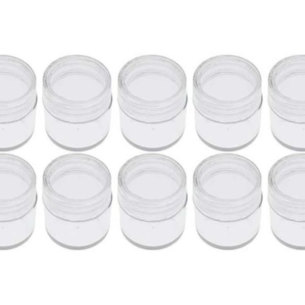 10 Small Storage Pots with Screw Lid - 2.5cm x 2.8cm - 5ml Capacity - P01546