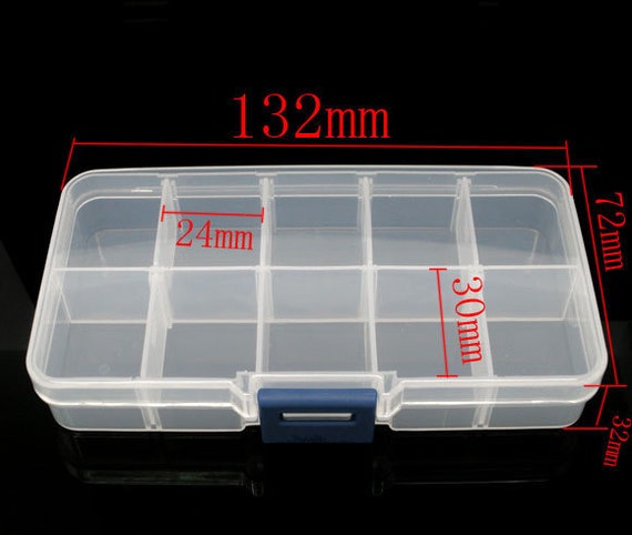 Small Plastic Storage Box With 10 Compartments 13cm X 7cm J07030L