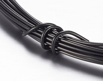 10m Black Aluminium Wire - 1mm - 18 Gauge - Craft Wire - P00327L