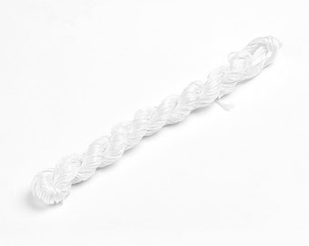 Cordon en nylon macramé 20 m - 1 mm - Blanc - Bracelets d'amitié Shamballa - P00771