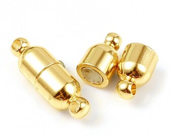2pcs 18K Gold Plated Cylinder Magnetic Clasps 19mm X 6mm Findings J731720 Etsy Canada
