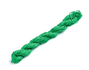 20M Nylon Macrame Cord - 1mm - Green - Shamballa Friendship Bracelets - P00773