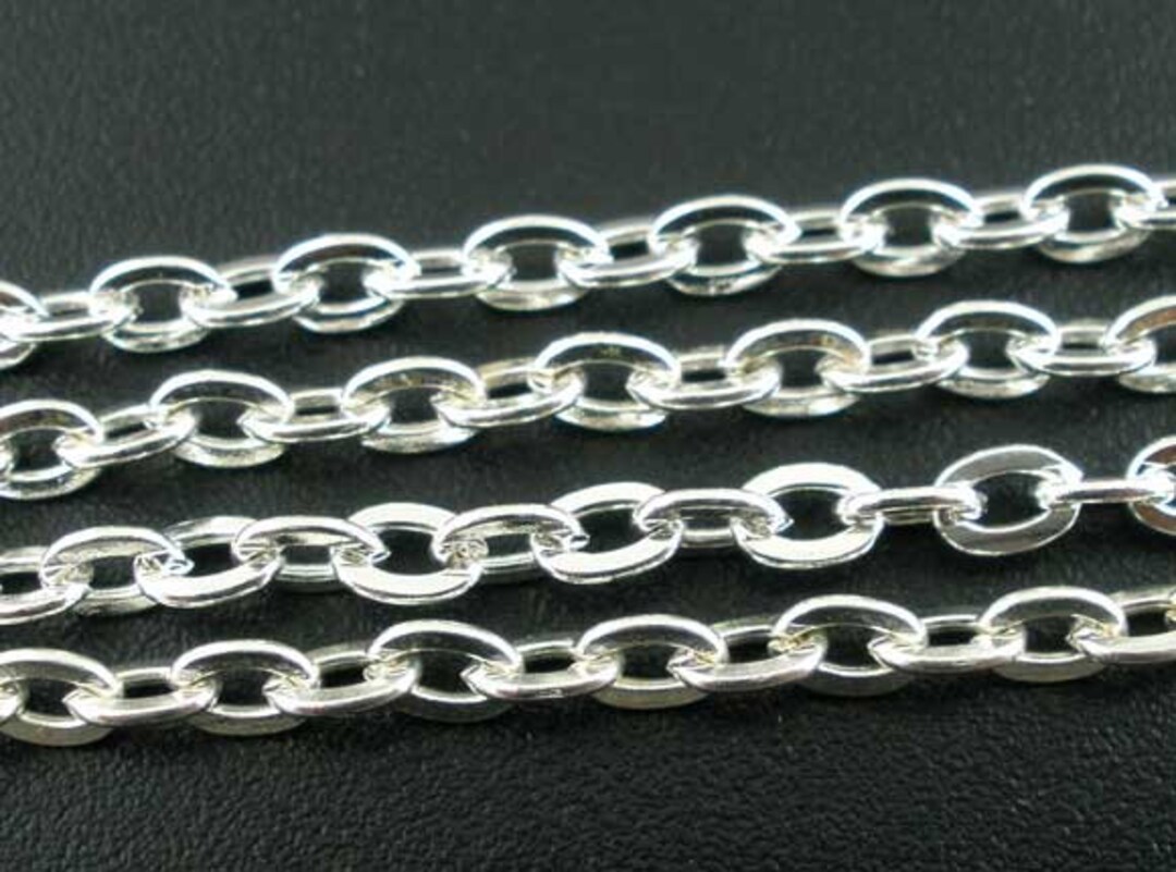 5M Cable Link Jewellery Making Chain Silver Plated Link Size Etsy UK