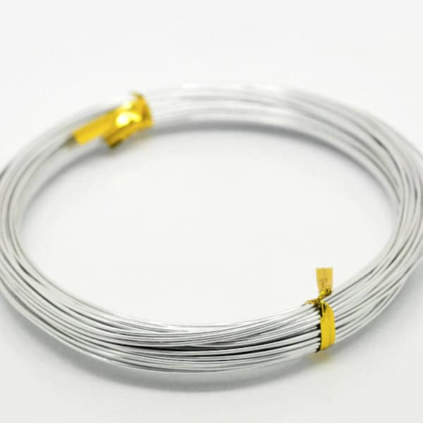 20m Silver Aluminium Wire 1mm Craft Wire Jewellery Making J17785XH
