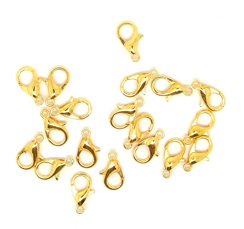 50 Lobster Clasps Gold Plated 12mm Jewellery Making Findings Etsy UK