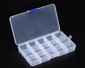 Small Plastic Storage Box With 15 Compartments - 10cm x 17.5cm - P00530