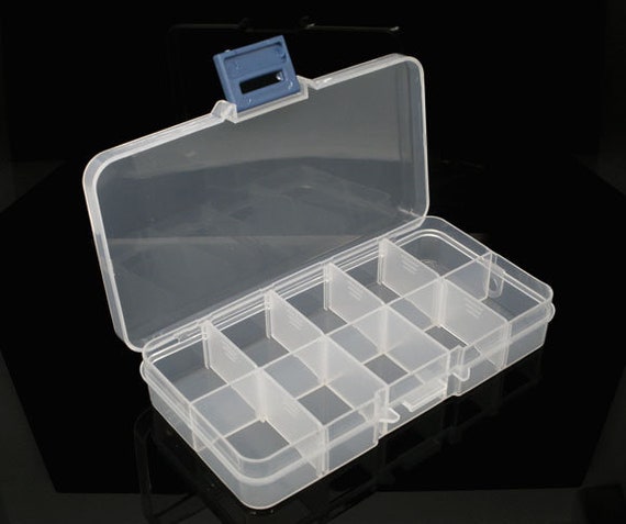 Small Plastic Storage Box With 10 Compartments 13cm X 7cm J07030L