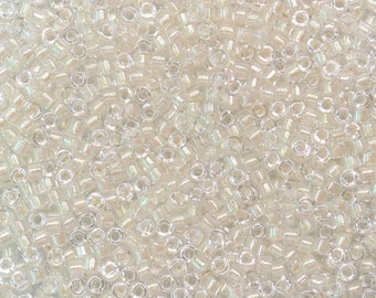 Perline MIYUKI Delica da 7,2 g - 11/0 - TR foderate di perle beige pallido (1701) - S0503