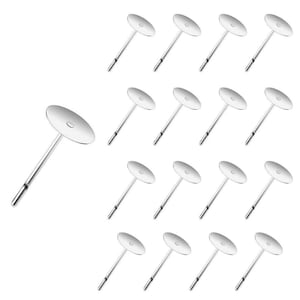 Earring Posts Studs 6mm Flat Pad - Stainless Steel Findings - 100 pcs (50 Pairs)