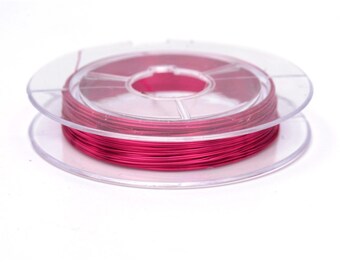 10M Jewellery Wire - Hot Pink - 0.3mm - (32.8 Feet) - 28 Gauge - P01042