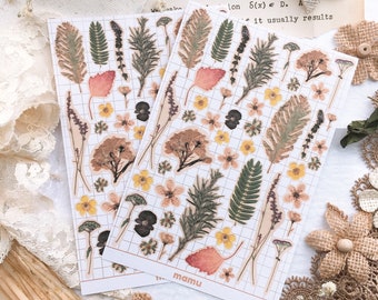 Vintage Flowers Sticker Sheet - Ladyfingers Letterpress