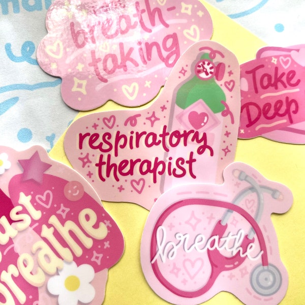 Respiratory Therapist Stickers Lungs Breathing Asthma Oxygen Stethoscope Medical Care Professional Waterproof Bottle Vinyl Sticker Cute