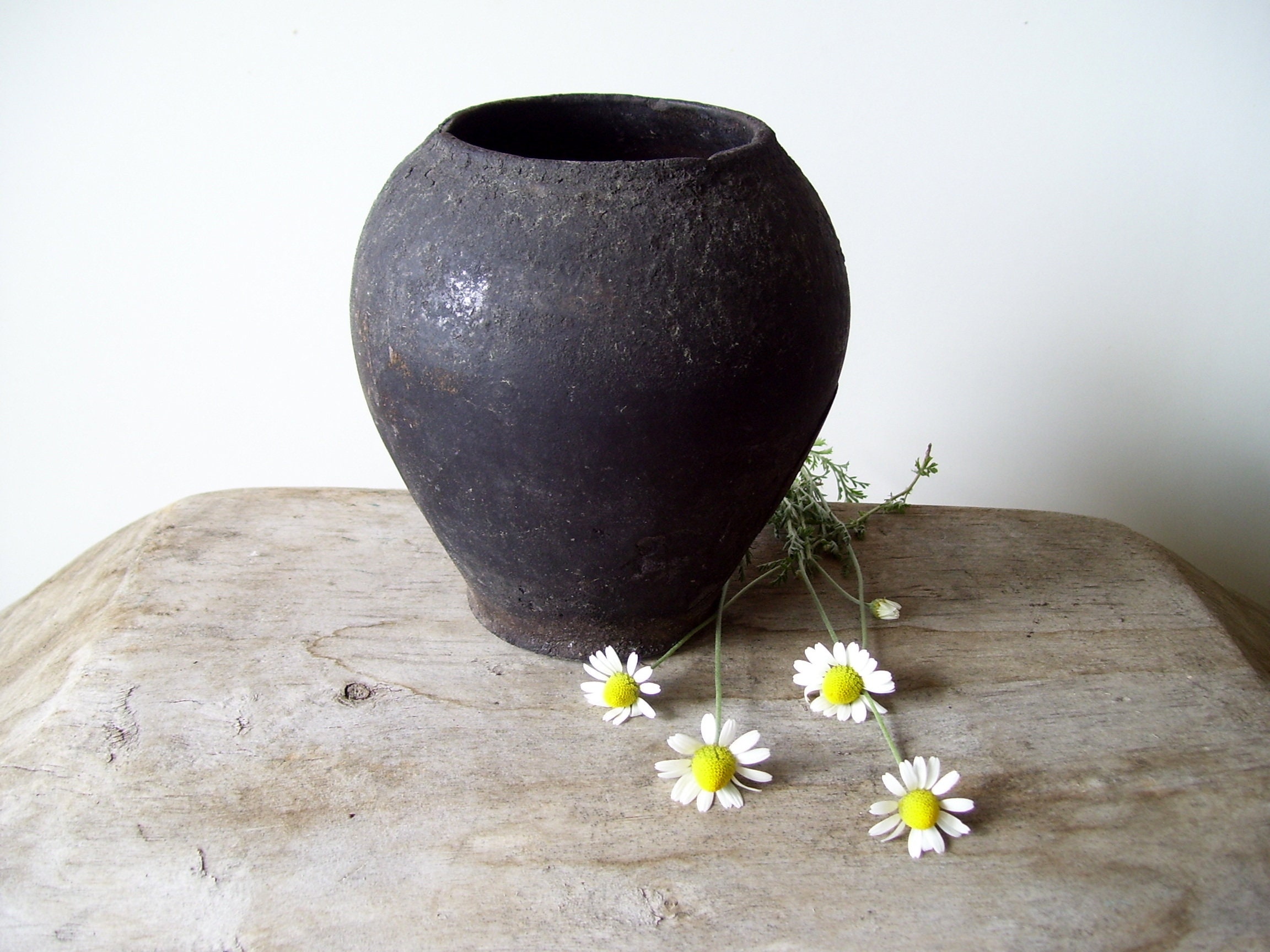 Vintage Clay Pot / Primitive Clay Pottery / Rustic Decor / - Etsy UK