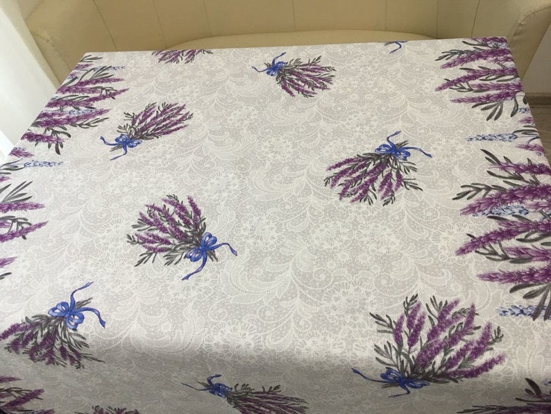Lavender Print Tablecloth Tablecloth with floral | Etsy