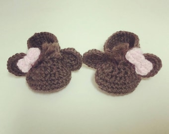 Newborn Crocheted Monkey Booties! Sizing for 0-6 months! FREE SHIPPING! Ready to ship too.