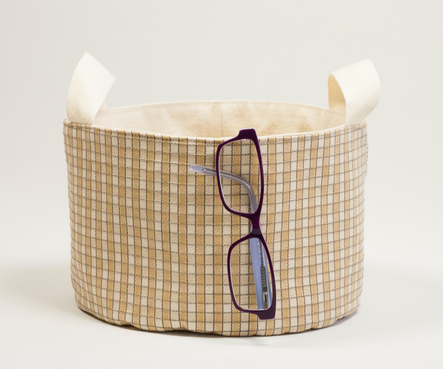 Cesta para almacenaje. Cesta canvas algodón. Canasta de tela. | Etsy