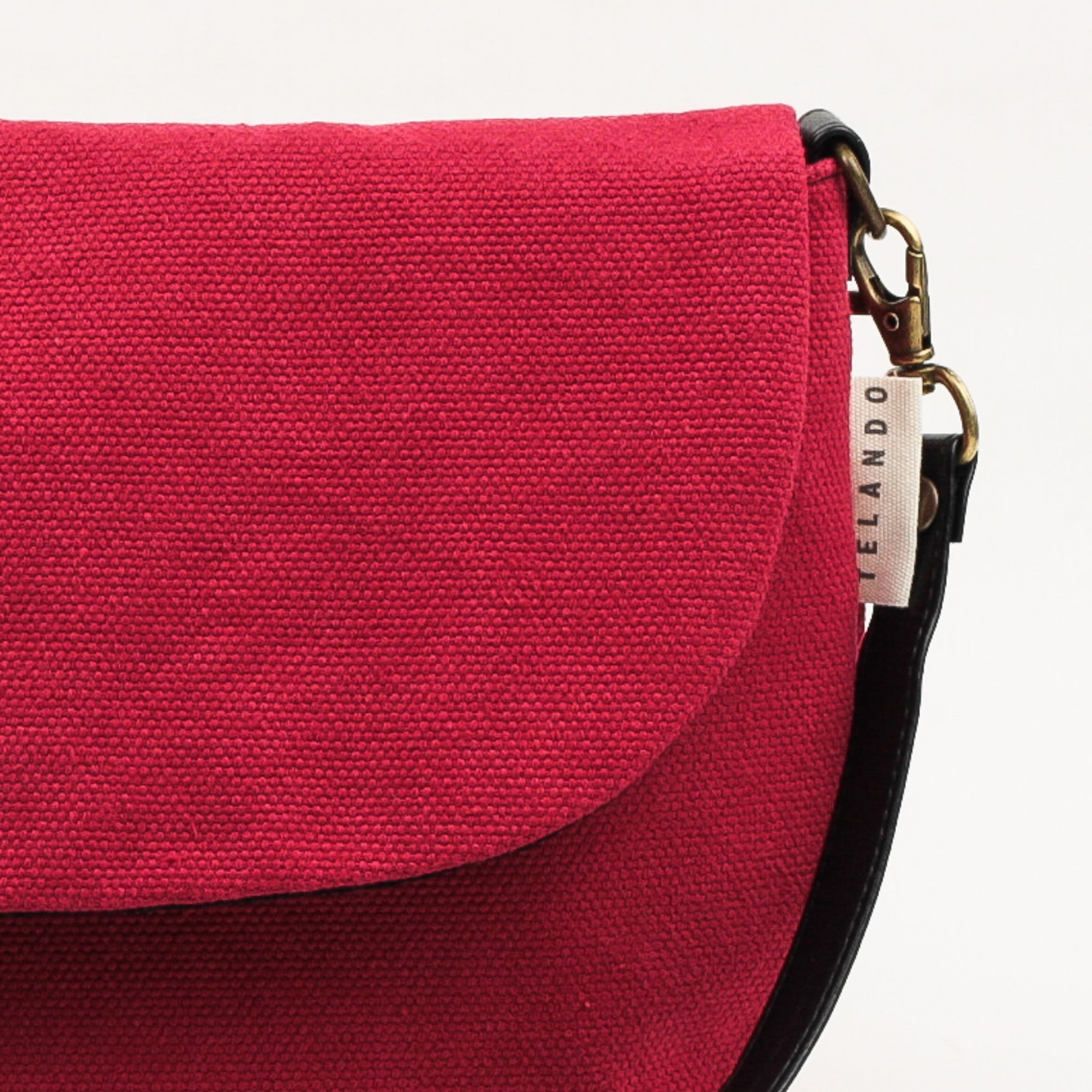 Small Red Crossbody Bag. Women Crossover Purse Bag. Red Canvas Etsy