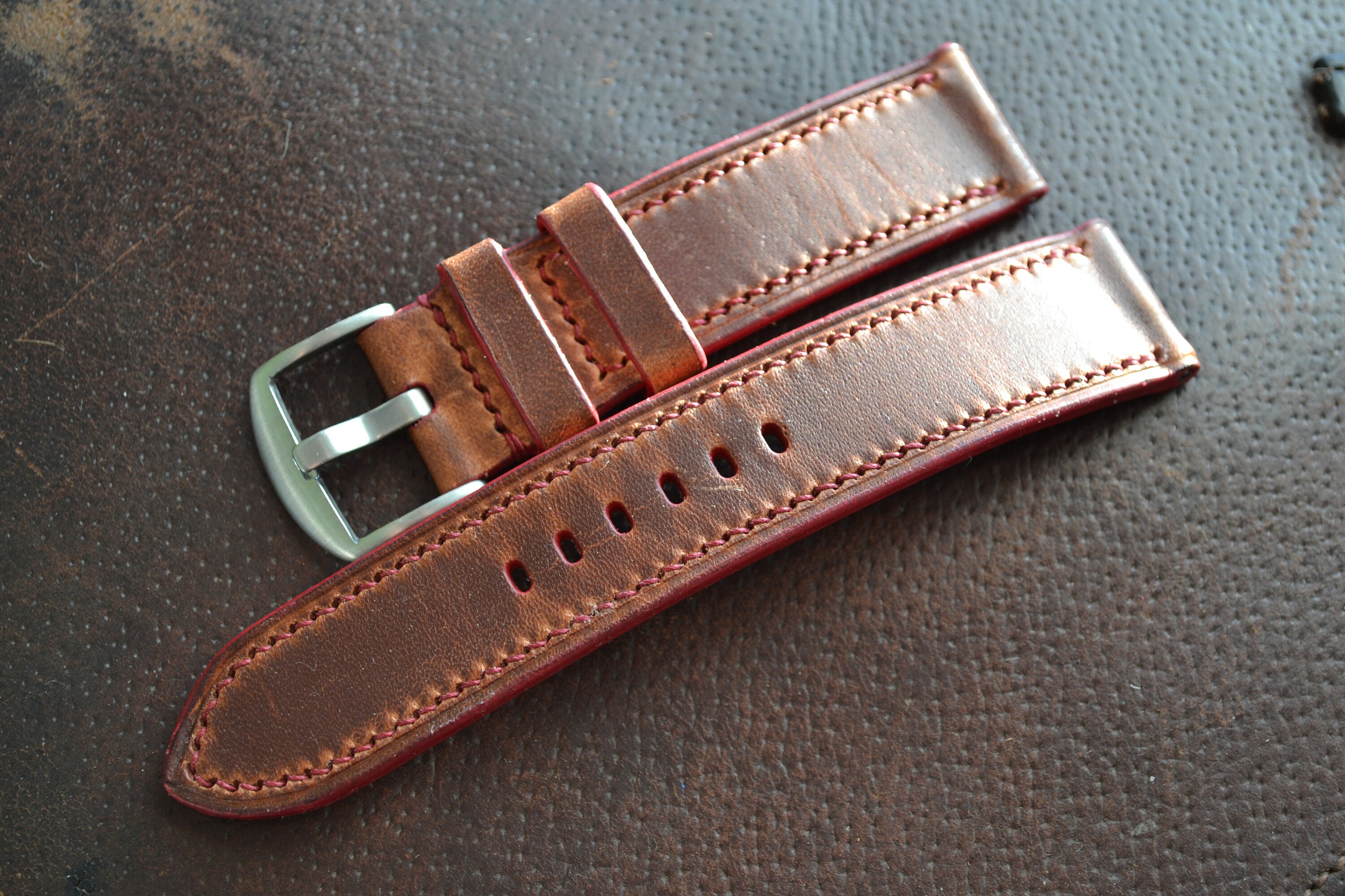 24 Mm XXL Handmade Horween Leather Watch Strap Custom Made by Etsy UK