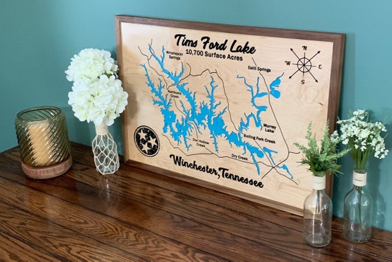 Lake Map Relief 3D Carving Topography Custom