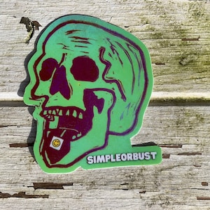 Acid Skull sticker. Feed your brain.