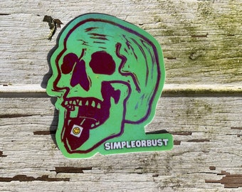 Acid Skull sticker. Feed your brain.
