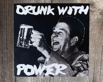 Discharge Punk Sticker Reagan Drunk With Power